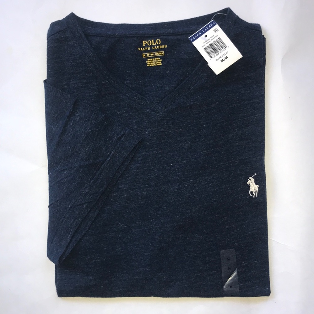 POLO RALPH LAUREN T-SHIRT V-NECK NAVY HEATHER